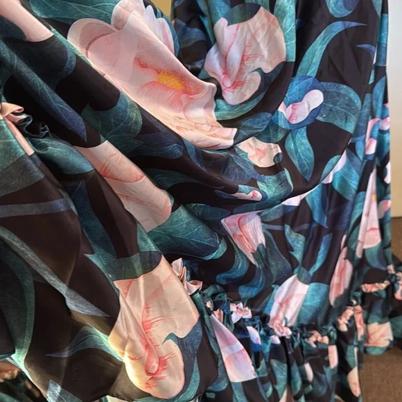 MAC DUGGAL
High Neck Floral Babydoll Long Dress - Picture 7 of 15